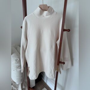 Cos- Cream cotton cotton side slit top